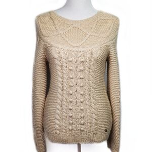 Chunky Tan cable knit Sweater Medium